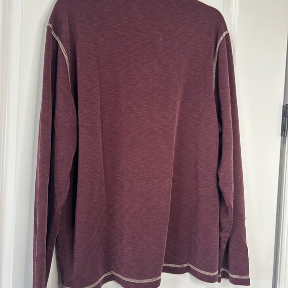 Men's Long-Sleeve 4 button Maroon Henley Shirt Size XL NWOT - Picture 2 of 2